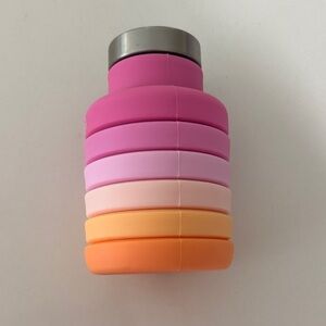 Collapsible Pink and Orange Water Bottle